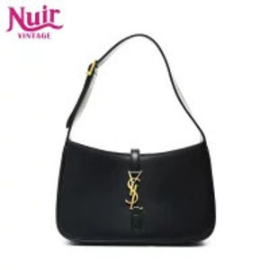 Yves Saint Laurent Suncassette Leather YSL Logo LE Shoulder Bag Black